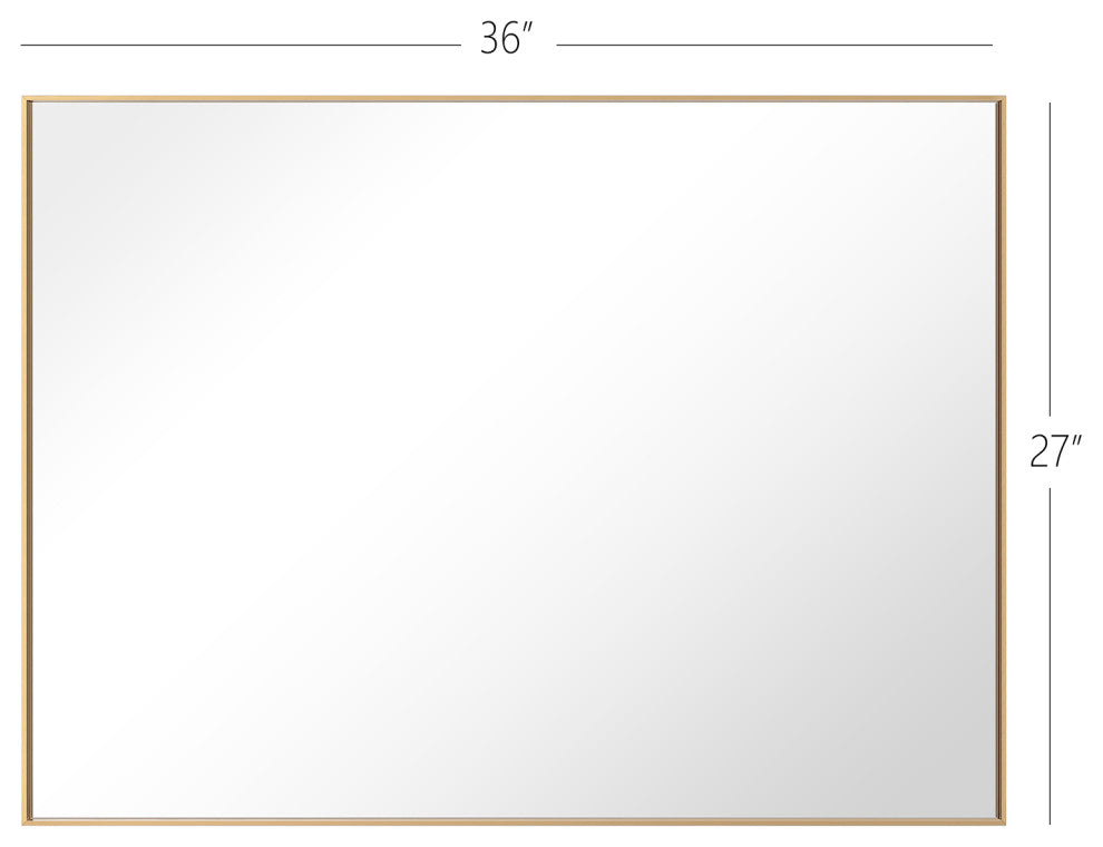 Rectangle Framed Bathroom Vanity Mirror Accent Wall Mirror, Gold, 27"x36