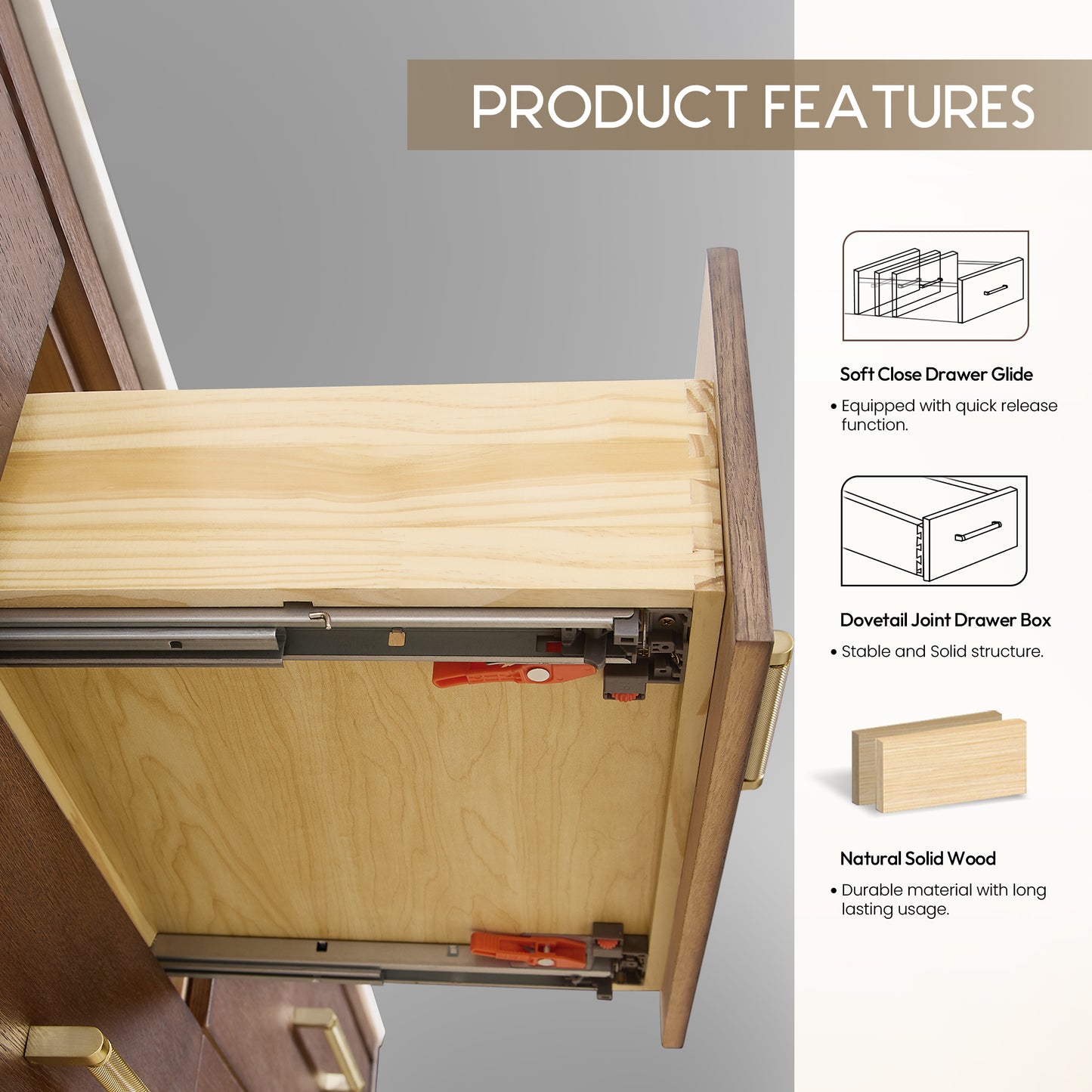 Porto Bath Vanity with White Quartz Stone Top, Dark Brown Oak, 84", No Mirror