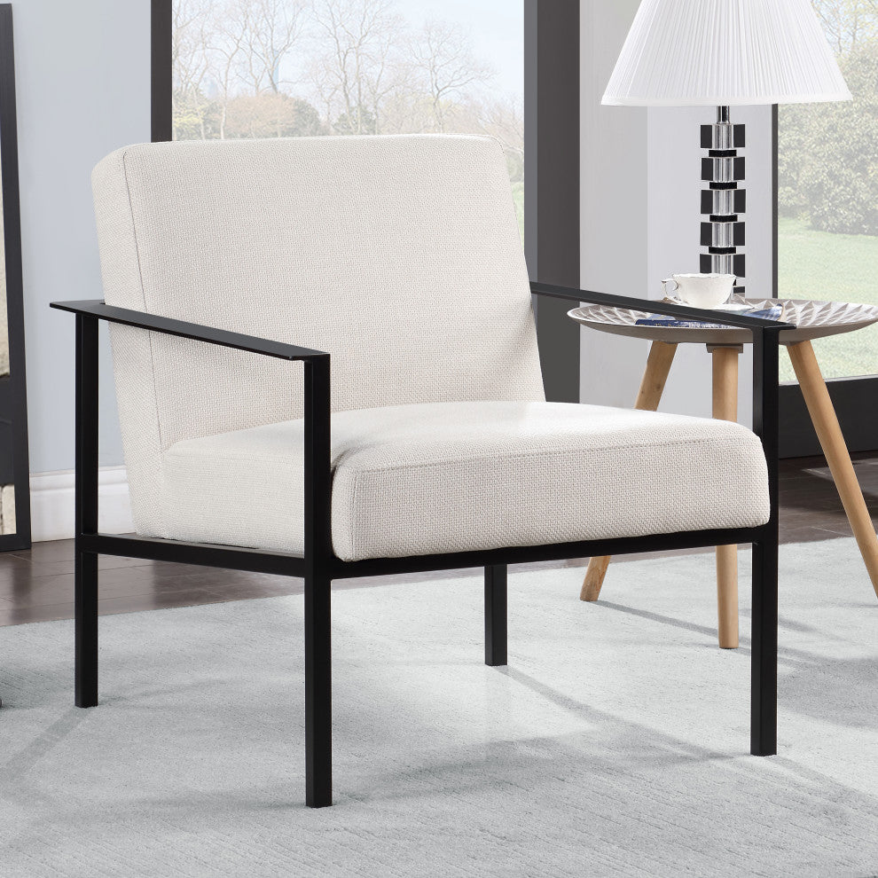 Milano Stationary Metal Accent Chair, Oatmeal