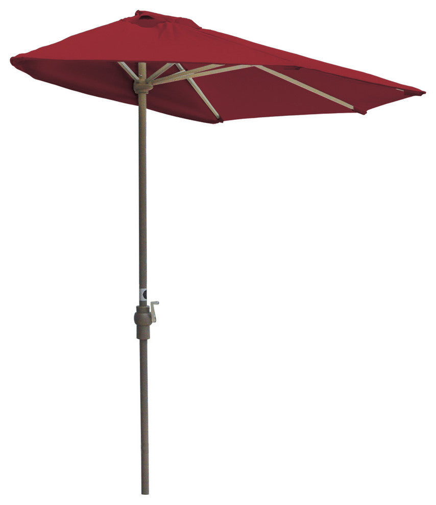 off-The-Wall Brella Half Umbrella, Red, 9', Sunbrella Fabric