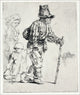 Rembrandt Van Rijn Three Peasants Travelling, 20"x25" Wall Decal