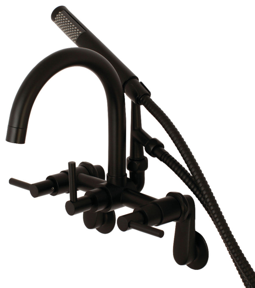 AE8150DL 7" Adjustable Wall Mount Tub Faucet, Matte Black