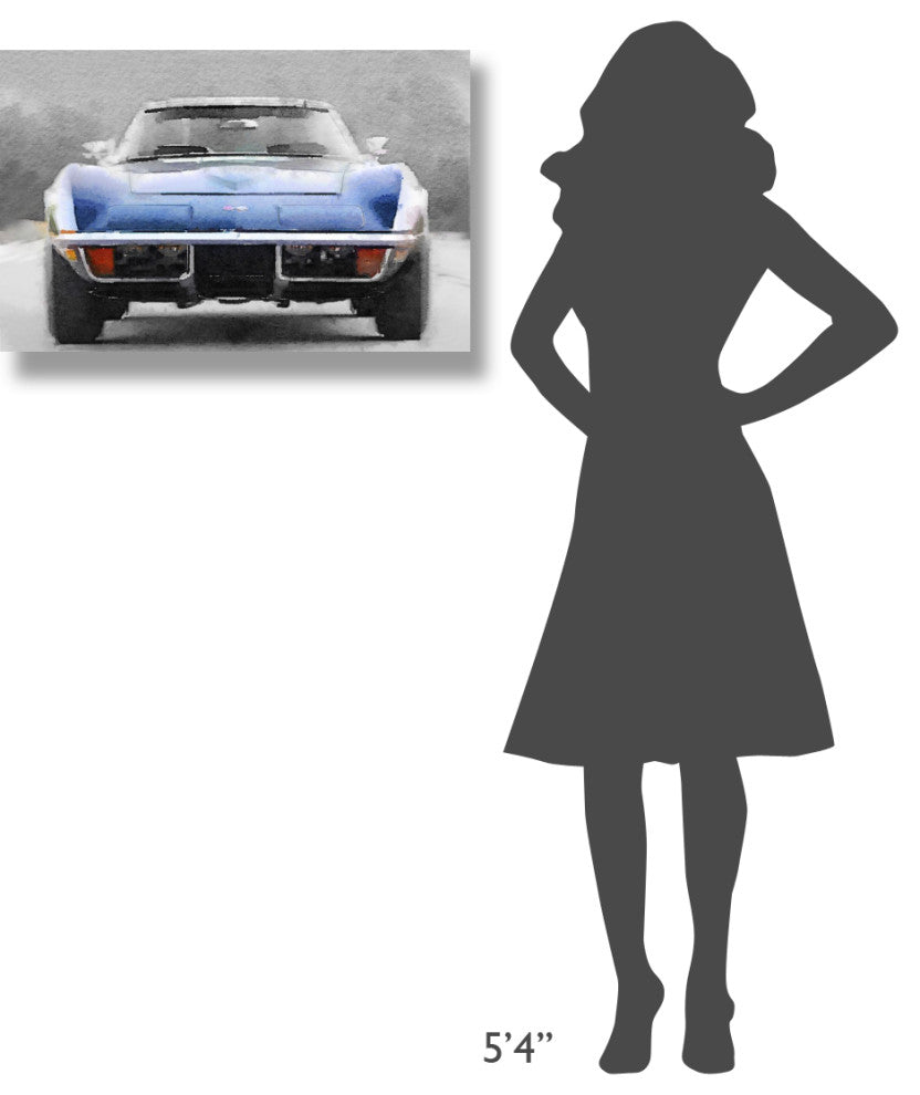 "1972 Corvette Front End Watercolor" Fine Art Print