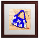 'Bow Purse White on Blue' Matted Framed Canvas Art by Roderick Stevens