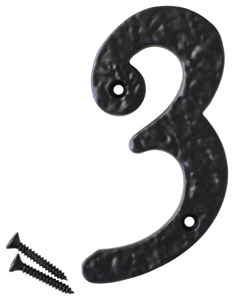 RCH Hardware Iron Vintage Classic House Number, 4", Black, 3