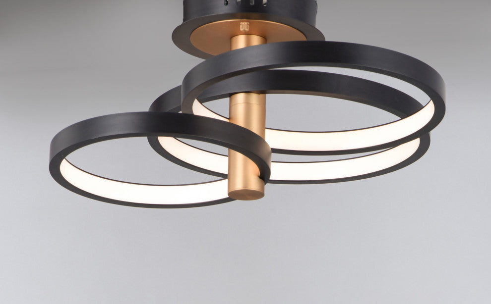 ET2 E24323 Hoopla 26"W Semi-flush Ceiling Fixture - Black / Gold