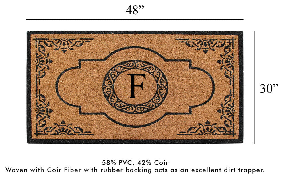 First Impression Hand Crafted Abrilina Entry Monogram Double Doormat,(30"x48"),