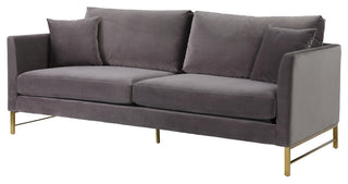 TOV Furniture Massi Grey Velvet Sofa