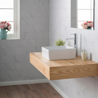 Elavo Ceramic Square Vessel White Sink