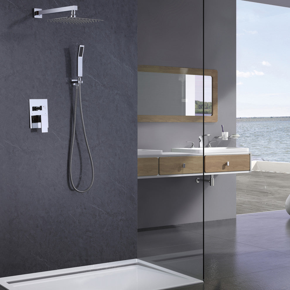 Wall Mounted Pressure Balanced Complete Shower System With Rough-In Valve, Polis