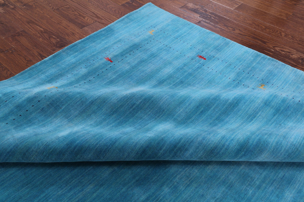 9' Square Hand-Knotted Persian Gabbeh Rug Q7028