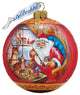 Hand Painted Scenic Glass Ornament Santa Workshop Ball