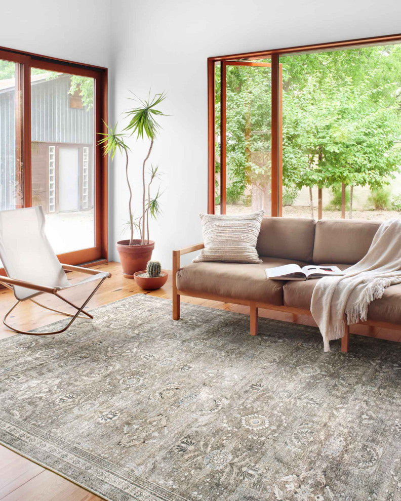 Layla Lay-13 Antique/Moss Printed Area Rug by Loloi II, 2'x5'