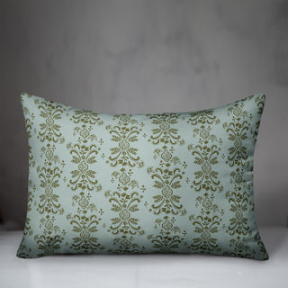 Green Floral Crest 20x14 Spun Poly Pillow