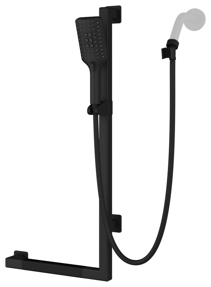 Seville Slide Bar With Handshower, 2.5 GPM, Matte Black, Right
