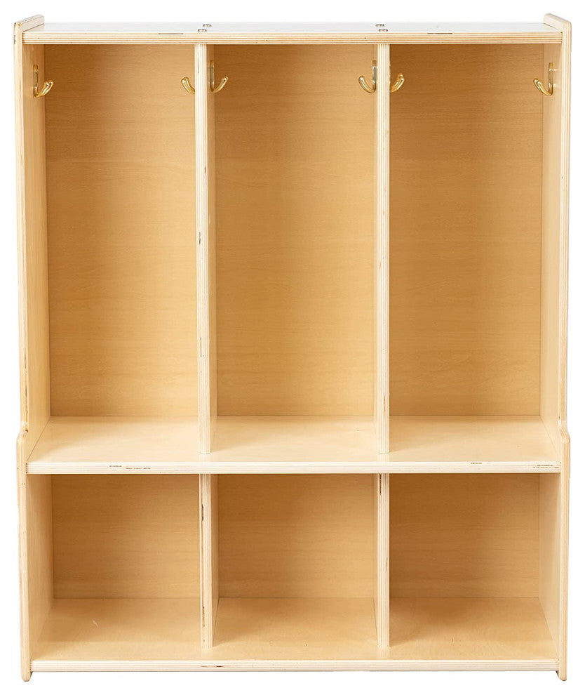3-Section Locker with Bench Cubby Storage Organizer