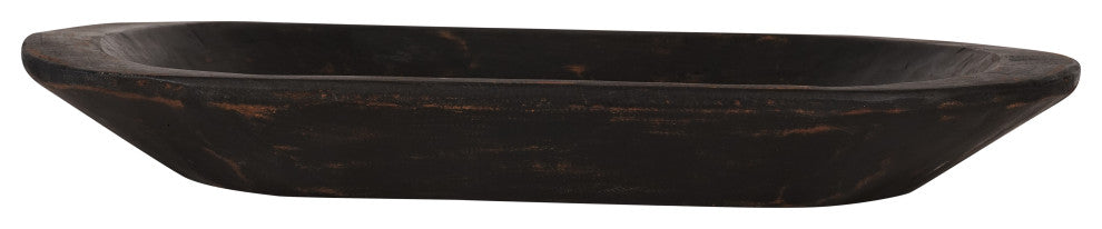 Painted Rustic Farmhouse Wooden Dough Bowl, Black