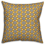 Boho Polka Dots, Yellow Throw Pillow Cover, 16"x16"