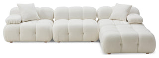 Calliope Cream Vegan Shearling 4-piece Modular Sectional Cream