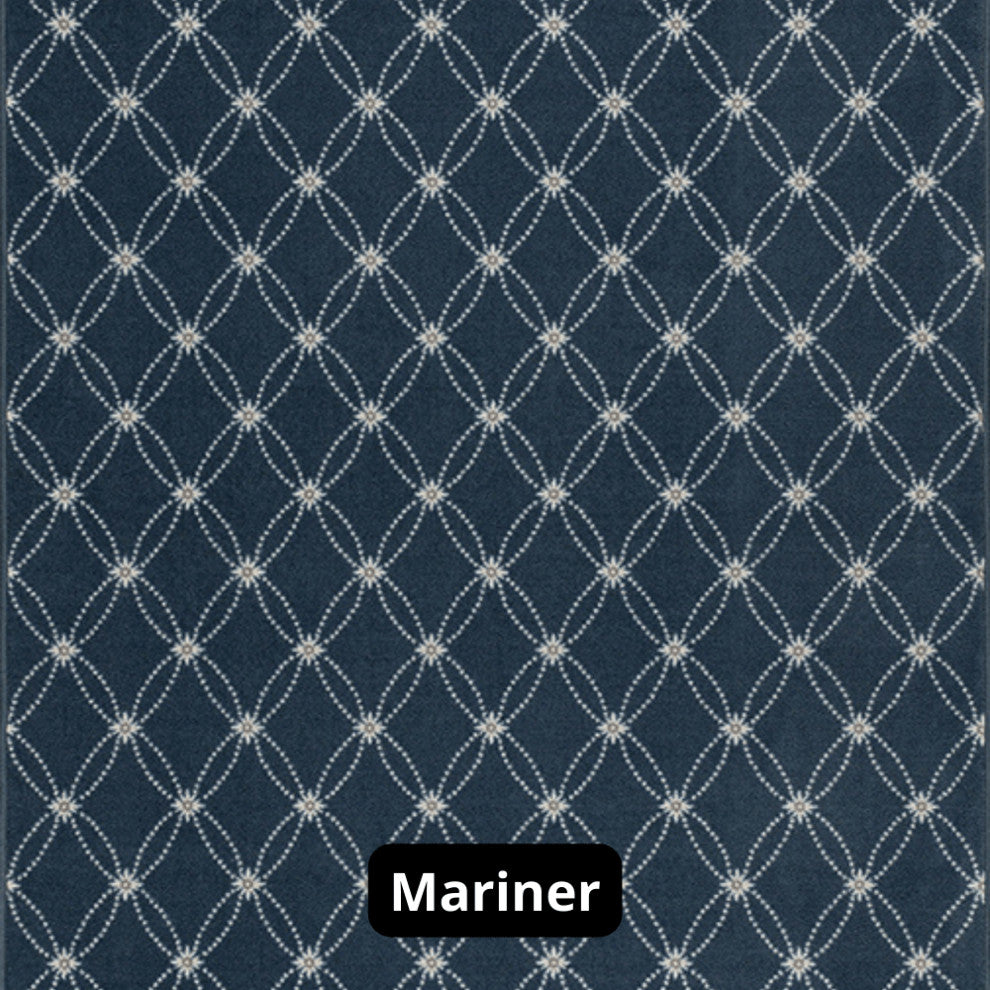 Ribbon Pattern 3/8 Thick Indoor Area Rug Carpet, Mariner, 9x9