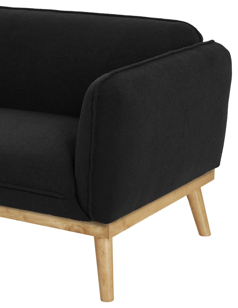 Nolita Boucle Fabric Upholstered Chair, Black