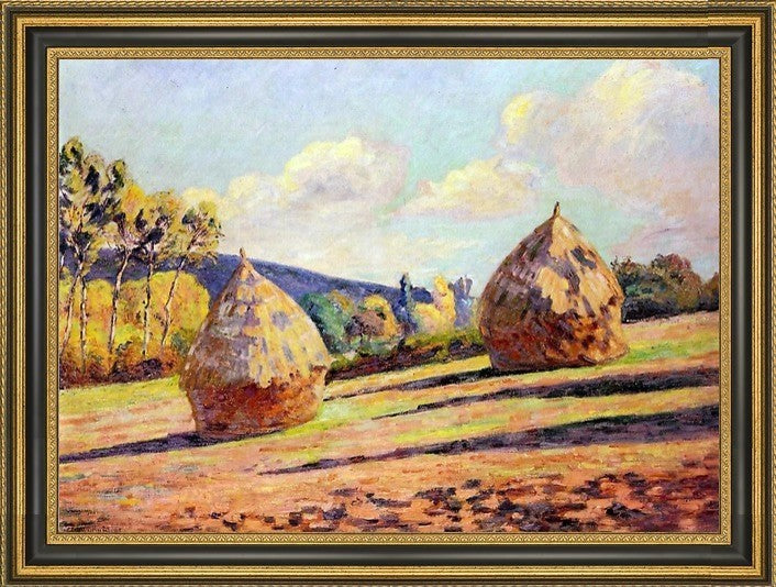 Armand Guillaumin Grainstacks Framed Premium Canvas Print, 16"x24"