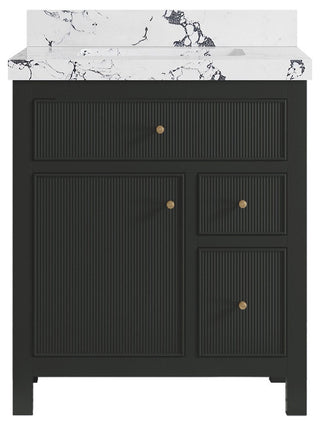 Sonoma 30" Single Sink Bath Vanity in Black Top, 2" Viola Night