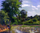 Camille Pissarro Ducks on the Pond at Montfoucault Wall Decal