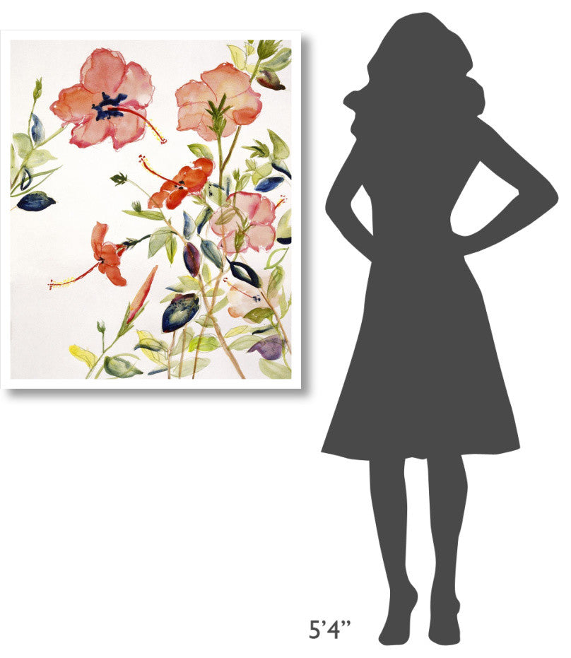 "Hibiscus Flowerpiece" Digital Paper Print by Sir Roy Calne, 32"x38"
