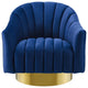 Accent Chair, Set of 2, Velvet, Metal, Blue Navy, Modern, Lounge Hospitality