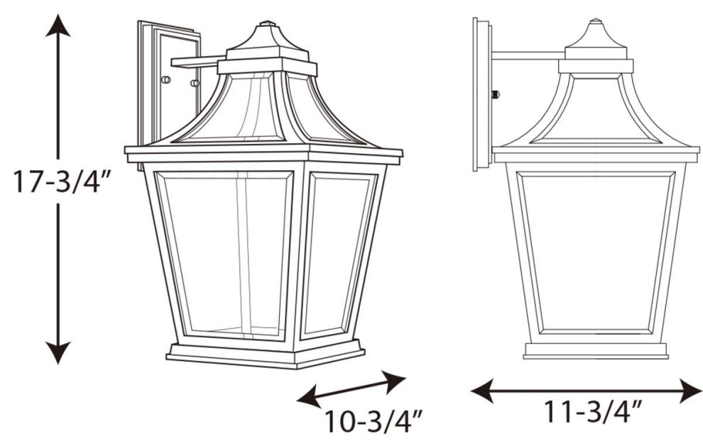 Progress Lighting 1-9W LED 3000K Outdoor Wall Lantern, Black
