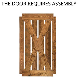 Stained Solid Pine Wood Sliding Barn Door, Walunt, 38"x84", X Series