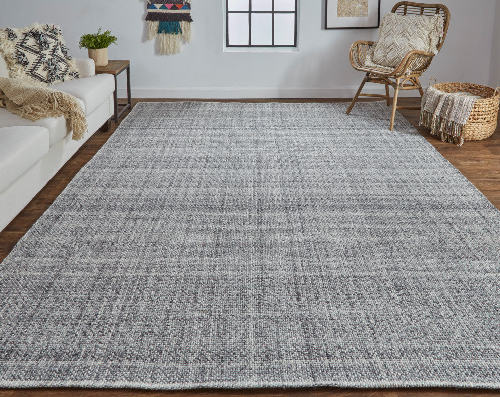 Weave & Wander Siona Space Dyed Flatweave Rug, Gray, 10' X 14'