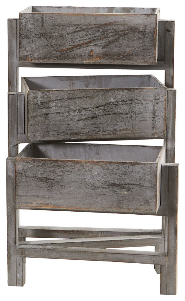 Nearly Natural 3.5ï¿½ Gray Washed Expandable Decorative Planter