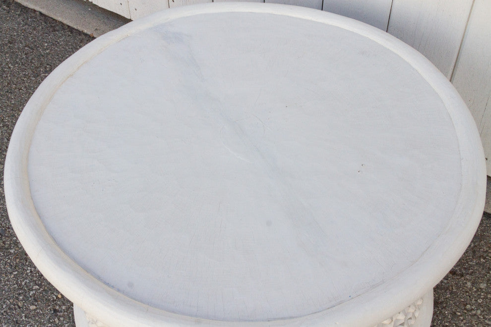 Aged White Bamileke Round Table