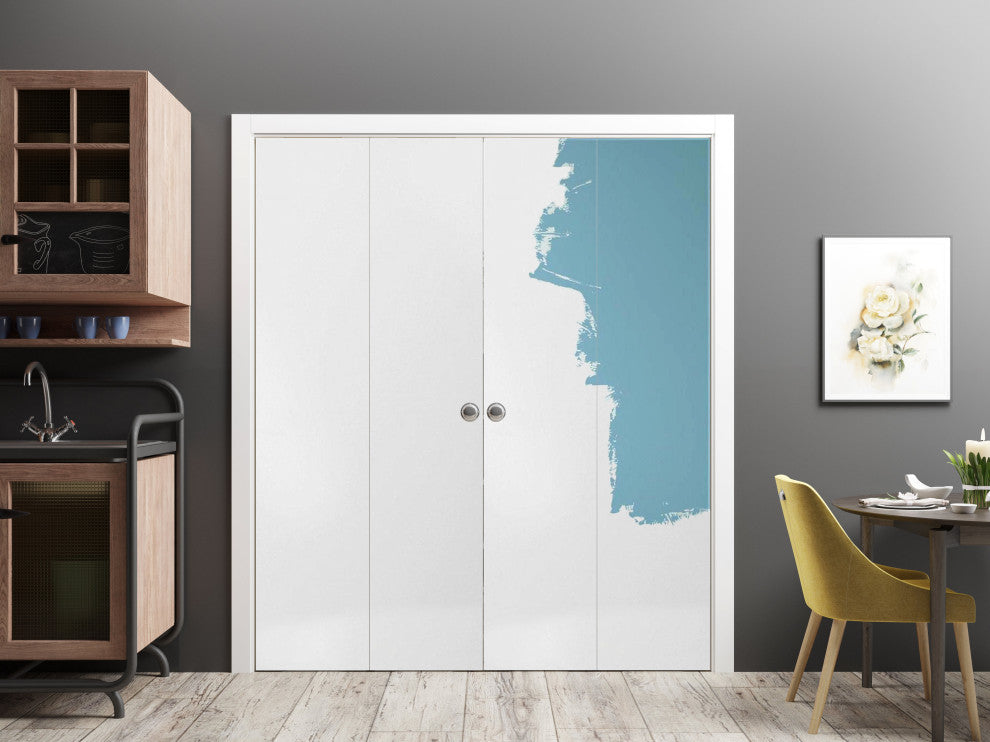 Sliding Double Bi-fold Doors 72 x 96 | Planum 0010 Primed