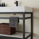 Funes Bath Vanity with Mirror, Matte Black Support, 72" Double Sink, White Stone Top