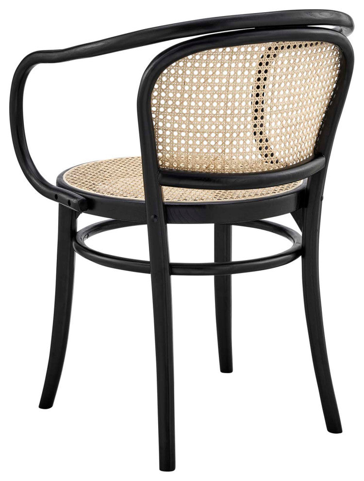 Side Dining Chair, Set of 2, Black, Wood, Modern, Cafe Bistro Hospitality