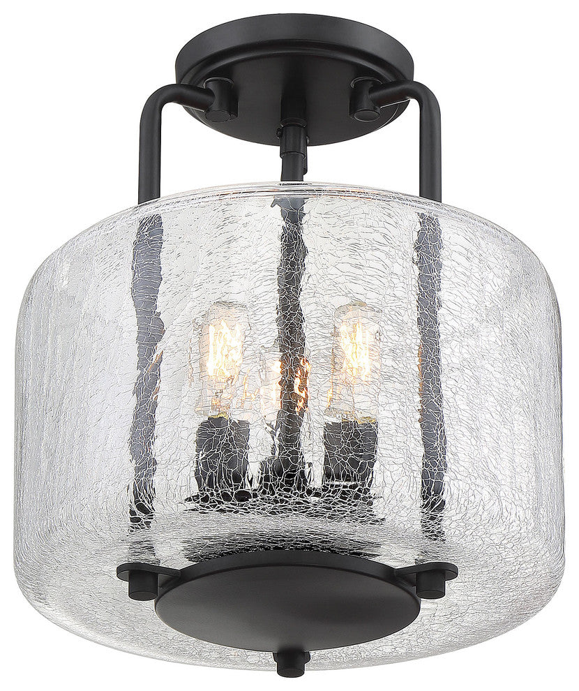 Avalon 3-Light Black Semi Flush Mount