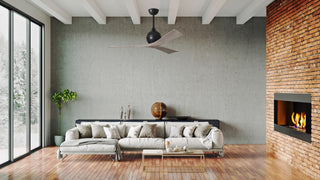 Irene-3 Paddle Fan, Matte Black, 60", Gray Ash Blades