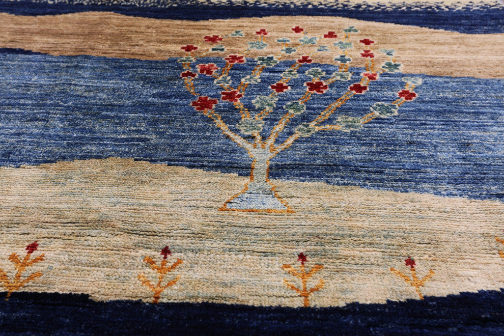 9' 1" X 12' 0" Hand Knotted Tribal Persian Gabbeh Rug Q7930