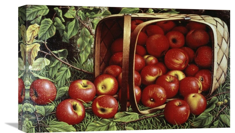 "Basket of Apples" Stretched Canvas Giclee by Levi Wells Prentice, 22"x13"
