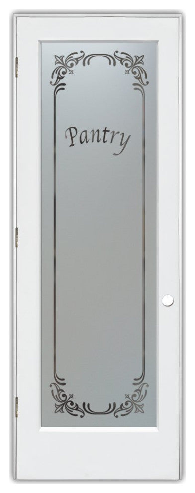 Pantry Door - Lenora - Primed - 30" x 96" - Knob on Right - Pull Open