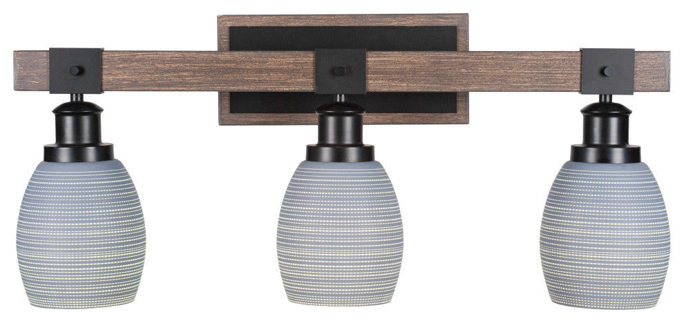 Tacoma 3-Light Bath Bar, Gray Matrix