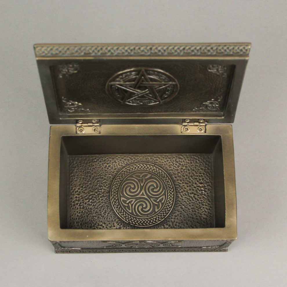 Gaia Greek Mother Earth Goddess Bronze Finished Trinket Box