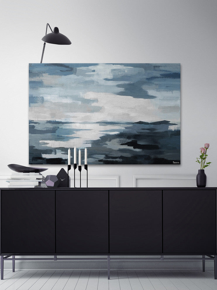 "Camouflage Sea" Painting Print on Wrapped Canvas, 60"x40"