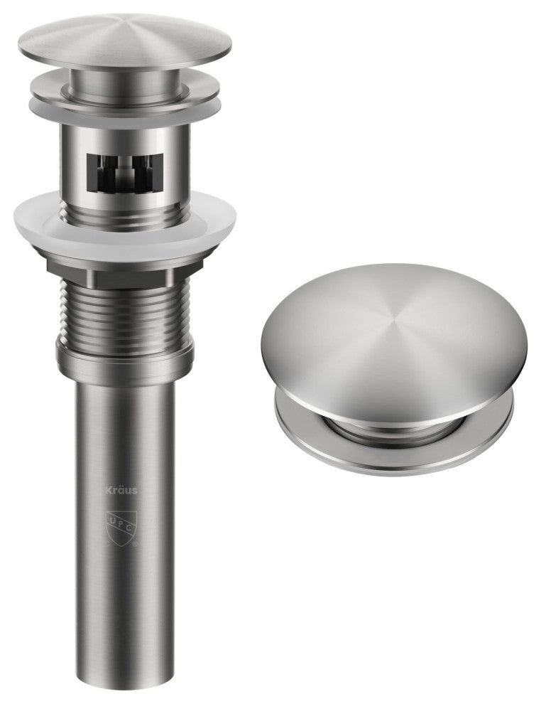 KRAUS PU-11SFS Pop-Up Drain for Bathroom Sink with Overflow in Stainless Steel