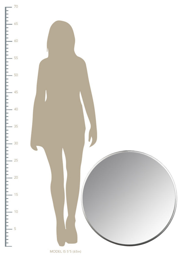 Minimalist Silver Round Wall Mirror