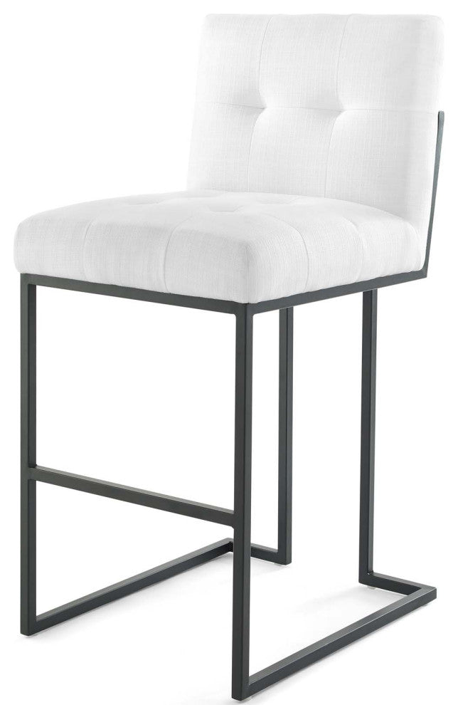 Bar Stool Chair Barstool, Set of 2, Fabric, Metal, Black White, Modern, Bar Pub