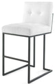 Bar Stool Chair Barstool, Set of 2, Fabric, Metal, Black White, Modern, Bar Pub